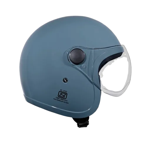 STUDDS Jet With Short Skn Blue Half Face Helmet