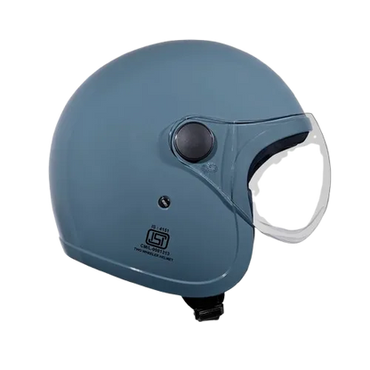 STUDDS Jet With Short Skn Blue Half Face Helmet