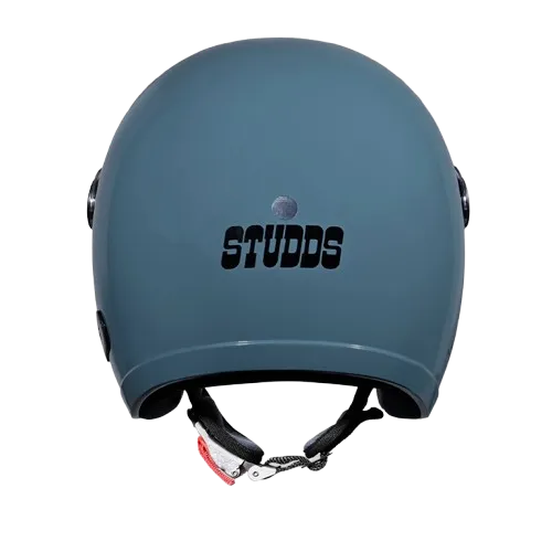 STUDDS Jet With Short Shork Skin Blue Half Face Helmet