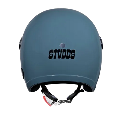 STUDDS Jet With Short Shork Skin Blue Half Face Helmet