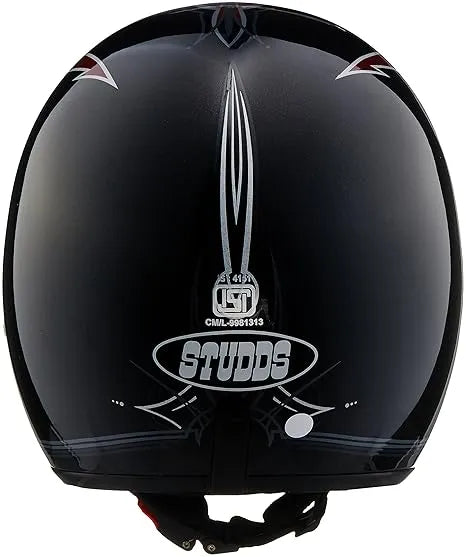 Studds Jetstar Classic D4 Cherry Black Half Face Helmet