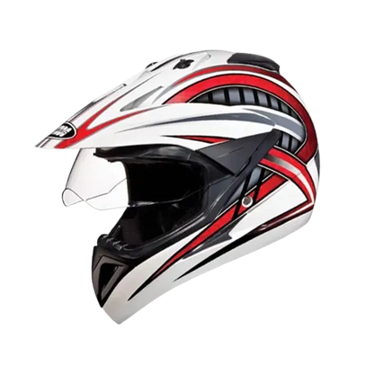 STUDDS Motocross D2 White N2 Off Road Helmet