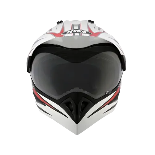 STUDDS Motocross D2 White N2 Or Off Road Helmet