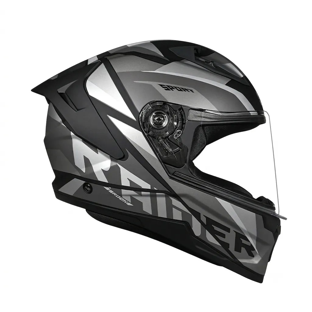 Studds Raider D2 Brook Decor Matt Black Grey Full Face Helmet