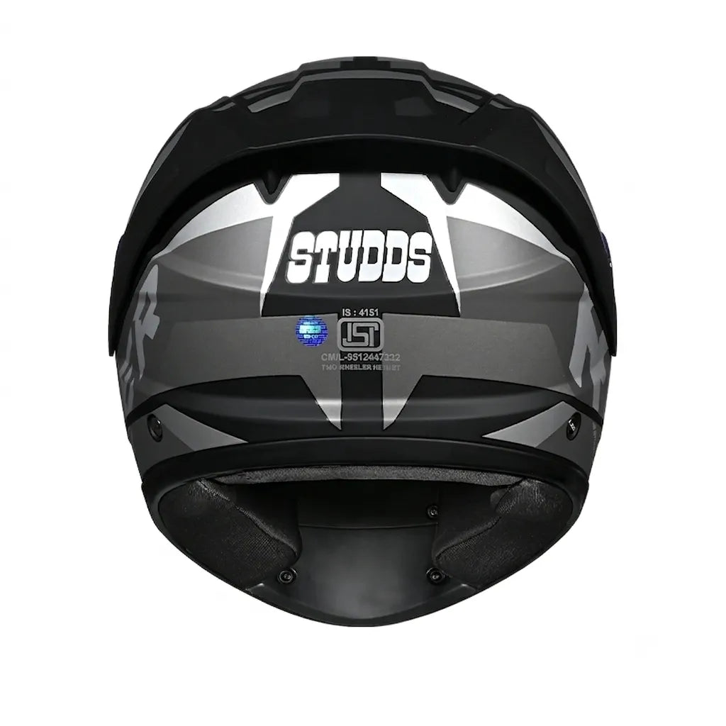 Studds Raider D2 Brook Decor Matt Black Grey Full Face Helmet