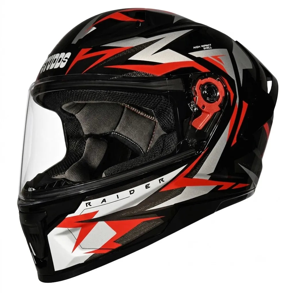STUDDS Raider Super D1 Black N2 Red Full Face Helmet