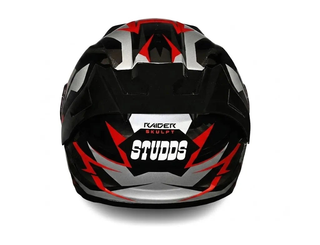 STUDDS Raider Super D1 Black N2 Red Full Face Helmet