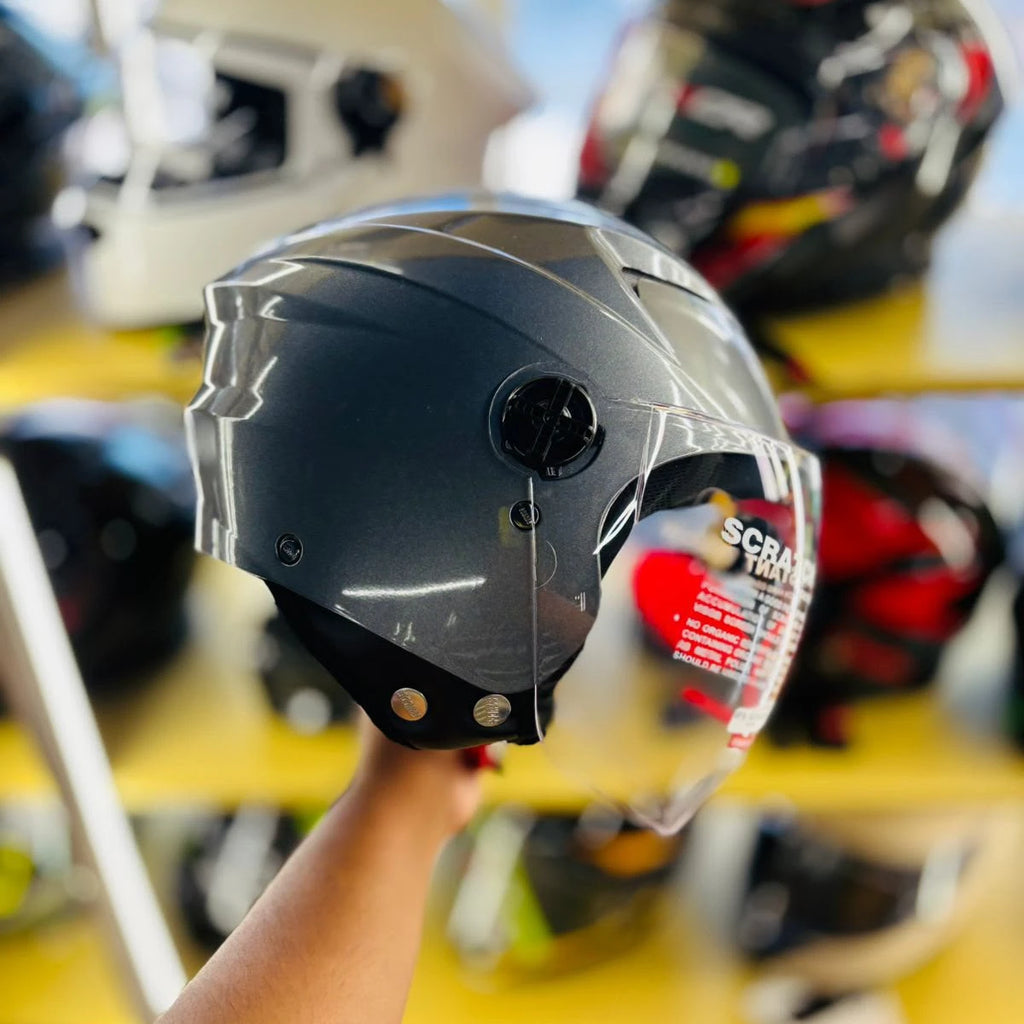 Studds Ray Super Matt Gun Grey Half Face Helmet