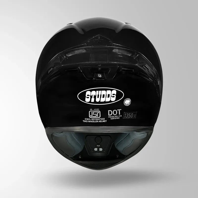 STUDDS Thunder Bluetooth Cr Black Full Face Helmet