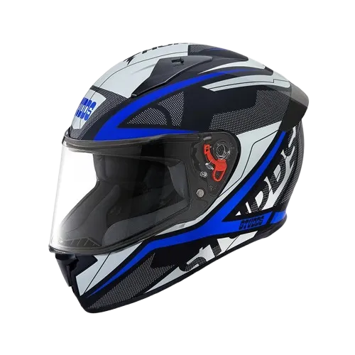 Studds Thunder Communication Black Blue Full Face Helmet
