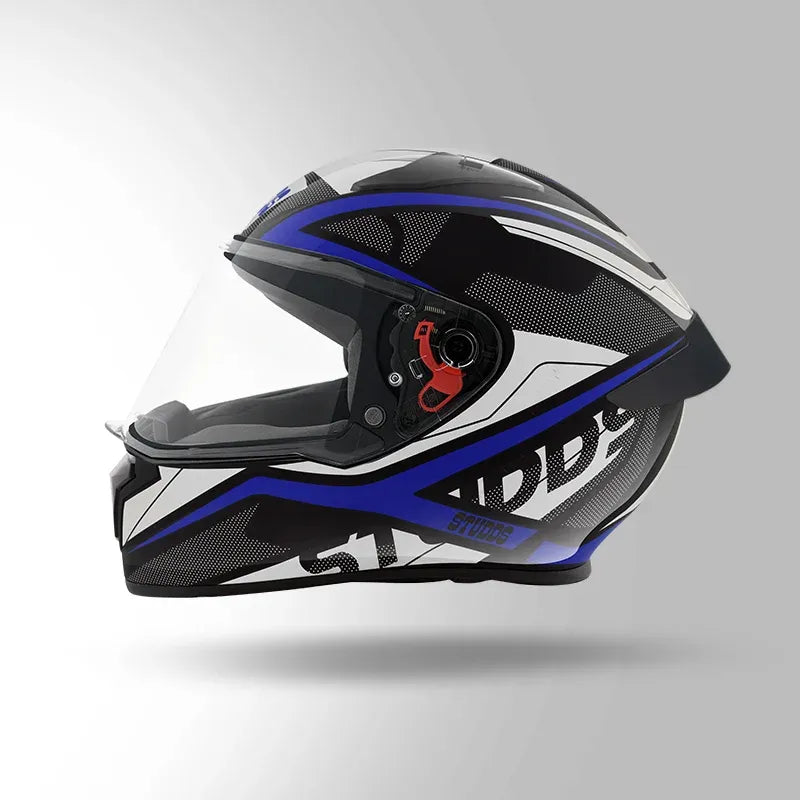 Studds Thunder Communication Black Blue Full Face Helmet