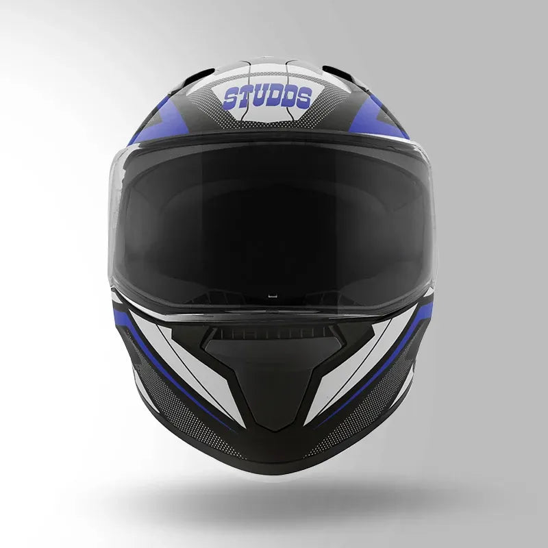 Studds Thunder Communication Black Blue Full Face Helmet