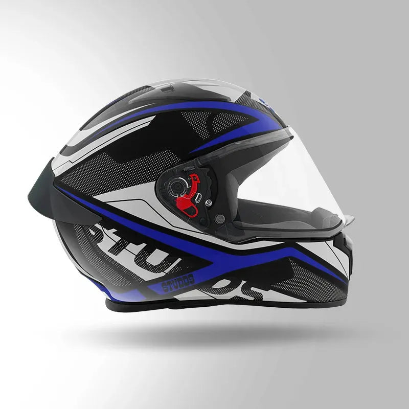 Studds Thunder Communication Black Blue Full Face Helmet