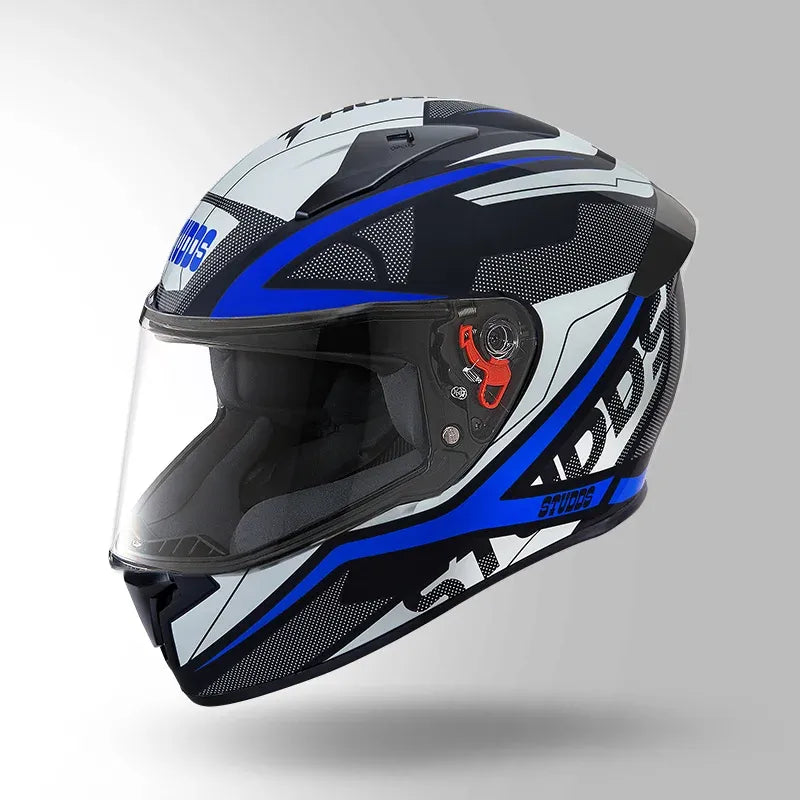 Studds Thunder Communication Black Blue Full Face Helmet