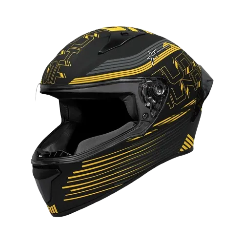 STUDDS Thunder D11 Black Yellow N5 Full Face Helmet
