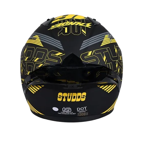 STUDDS Thunder D11 Black Yellow N5 Full Face Helmet