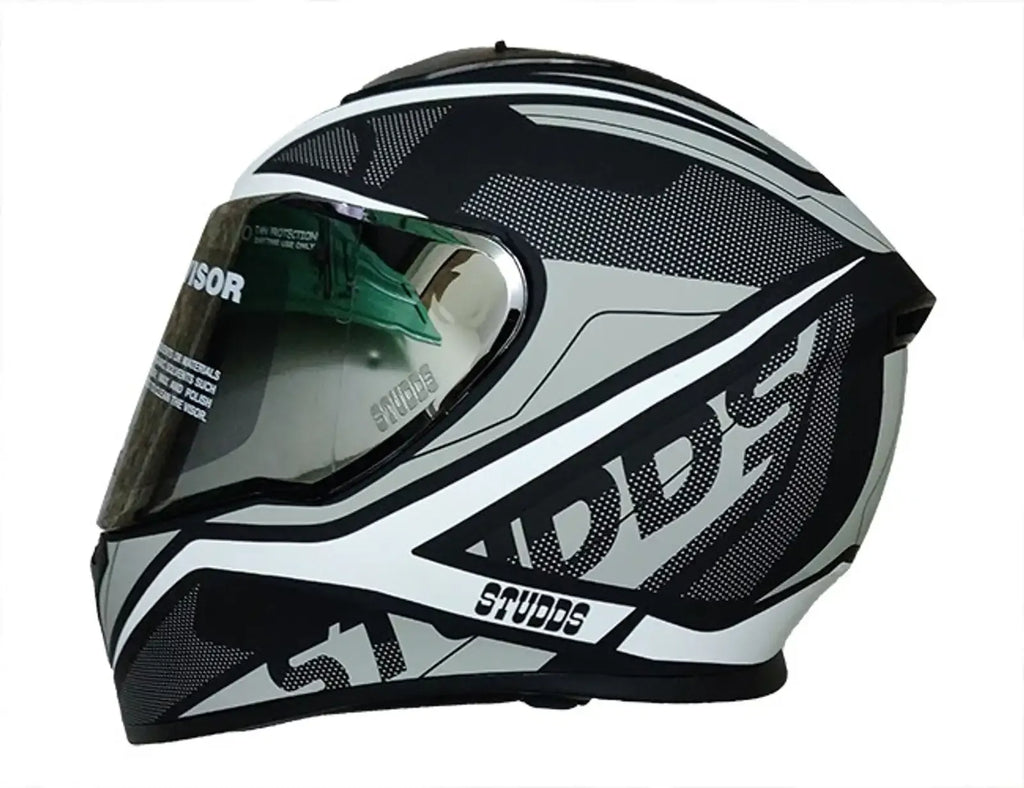 STUDDS Thunder D4 Black Grey N6 Bluetooth Full Face Helmet