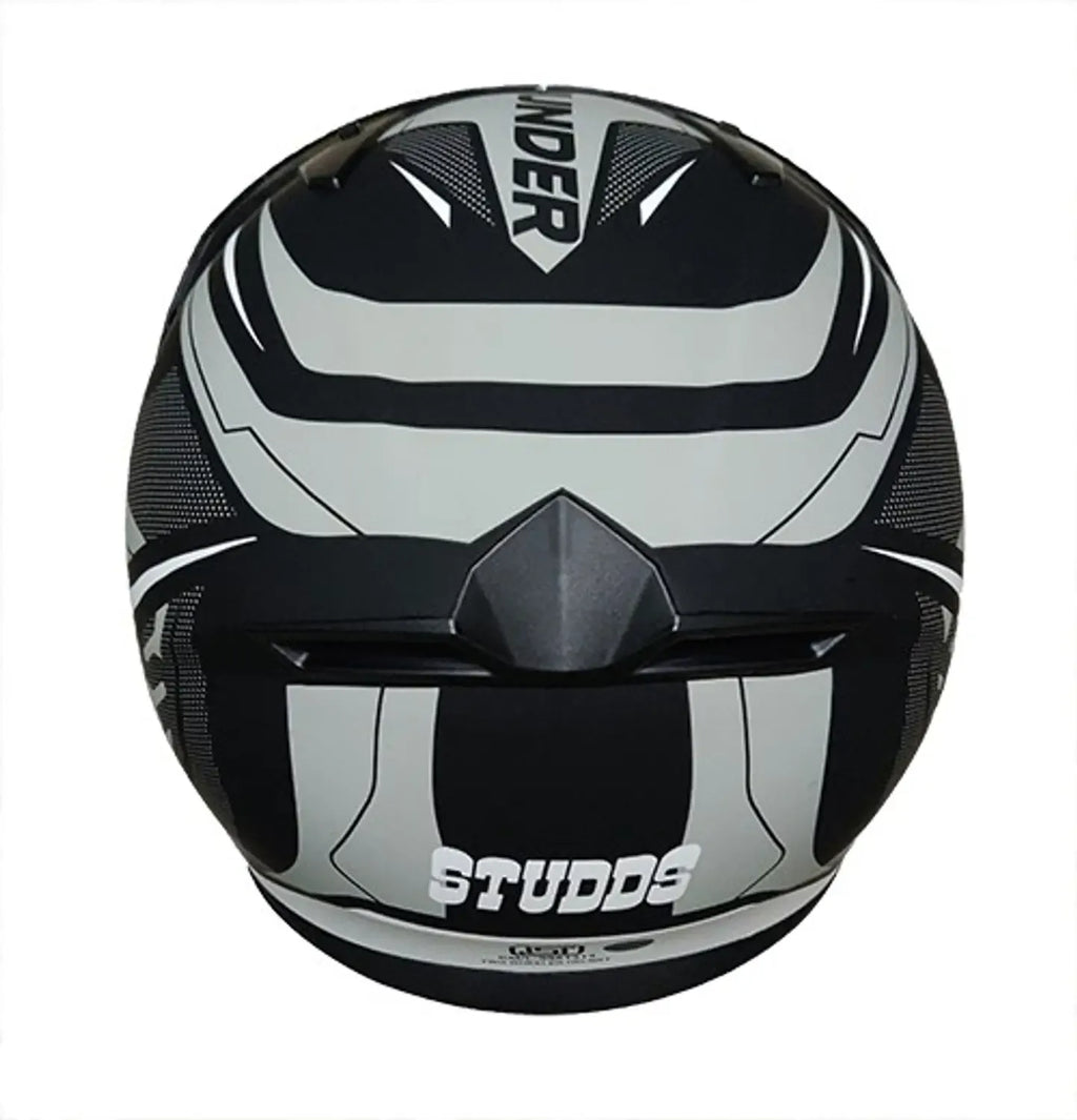 STUDDS Thunder D4 Black Grey N6 Bluetooth Full Face Helmet