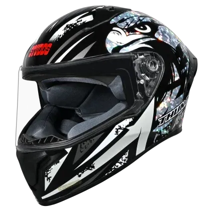 Studds Thunder Fenix BLACK CHRYSTAL N6 Full Face Helmet