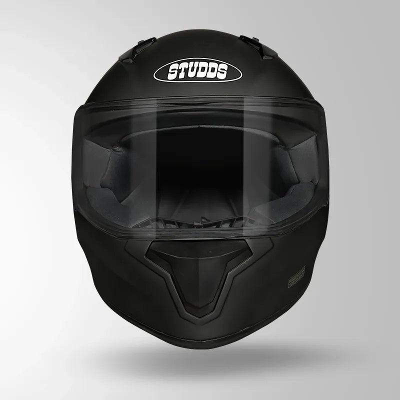 STUDDS Thunder Matt Black Smoky Spoiler Full Face Helmet