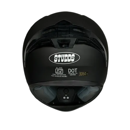 STUDDS Thunder Matt Black Smoky Spoiler Full Face Helmet