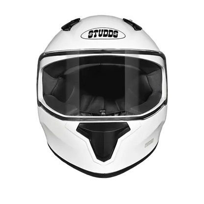 STUDDS Thunder Smoky Spoiler White Full Face Helmet