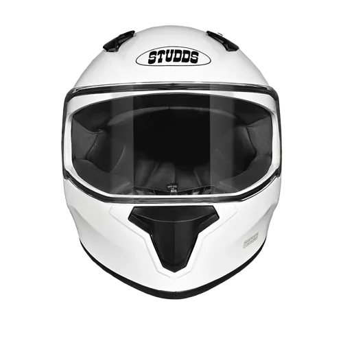 STUDDS Thunder Smoky Spoiler White Full Face Helmet