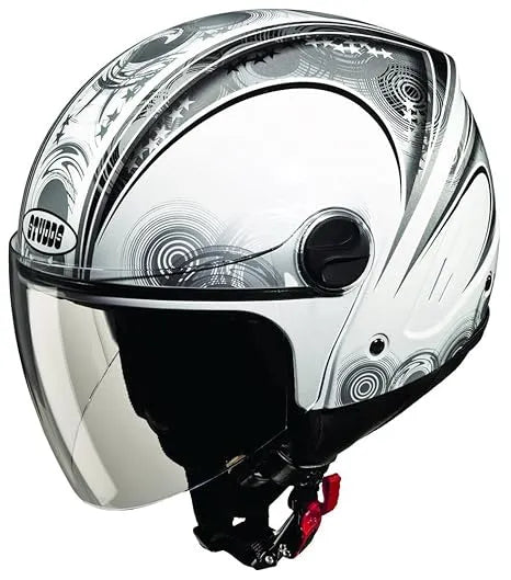 STUDDS Track D1 White N4 Half Face Helmet