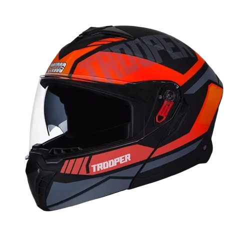 STUDDS Trooper D1 Matt Black N8 Pink Flip Up Helmet