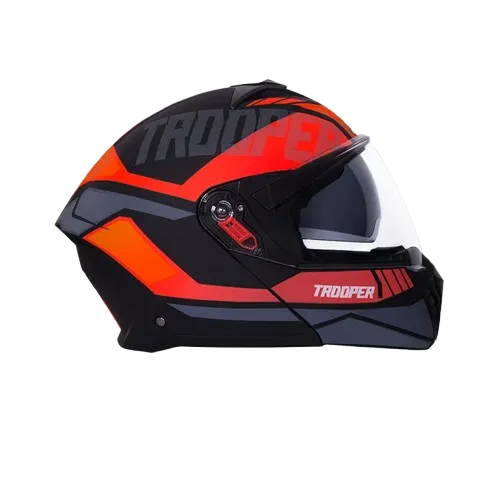 STUDDS Trooper D1 Matt Black N8 Pink Flip Up Helmet