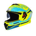 STUDDS Trooper D1 Yellow Blue Flip Up Helmet