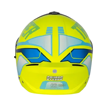 STUDDS Trooper D1 Yellow Blue Flip Up Helmet