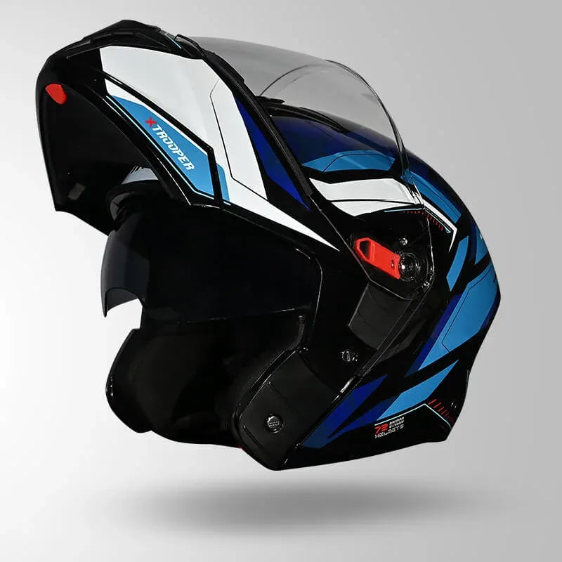 STUDDS Trooper D2 Blue N Flip Up Helmet