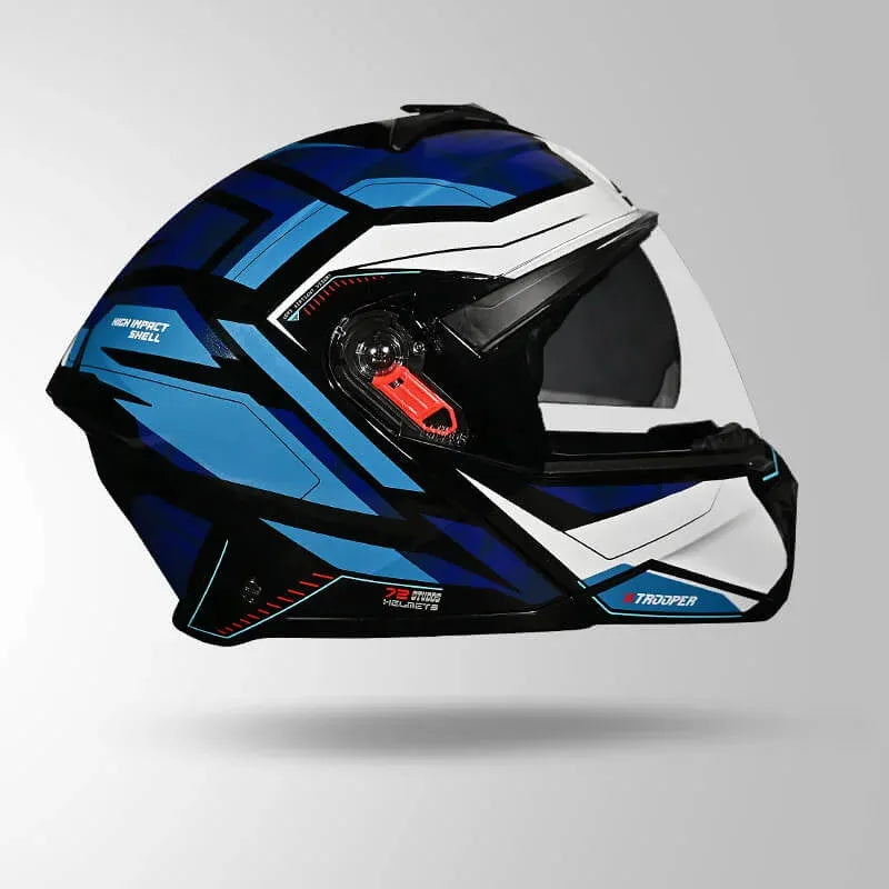 STUDDS Trooper D2 Blue N Flip Up Helmet