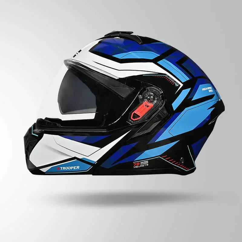 STUDDS Trooper D2 Blue N Flip Up Helmet