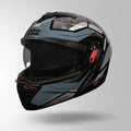 STUDDS Trooper D2 Glossy Grey Flip Up Helmet