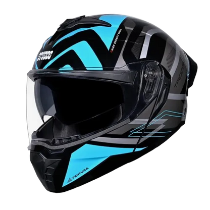 Studds Trooper D3 Black N1 Blue Full Face Helmet