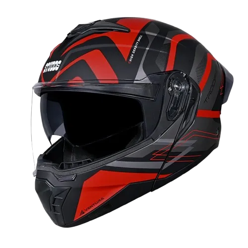Studds Trooper D3 Matt Black N2 Flip Up Helmet