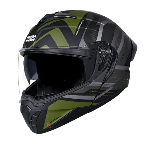 Studds Trooper D3 Matt Black N3 Flip Up Helmet