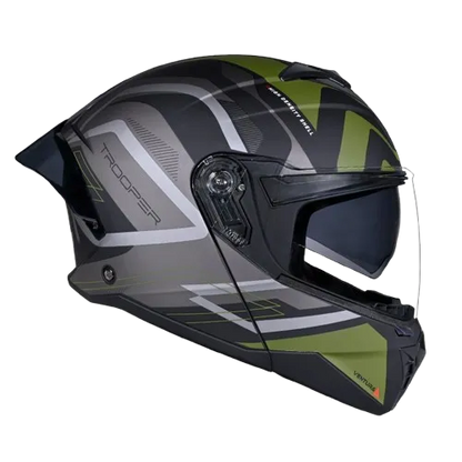 Studds Trooper D3 Matt Black N3 Flip Up Helmet