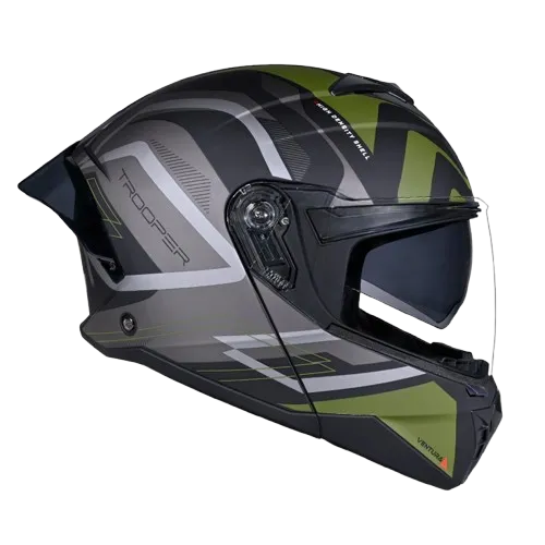 Studds Trooper D3 Matt Black N3 Flip Up Helmet