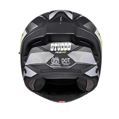 Studds Trooper D4 Matt Black Yellow N4 Flip Up Helmet