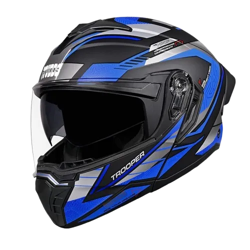 Studds Trooper D4 Race Matt Black Gray N1 Full Face Helmet