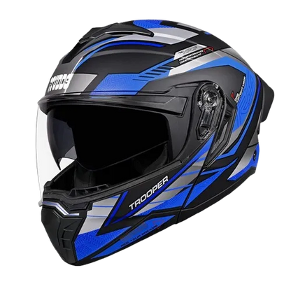 Studds Trooper D4 Race Matt Black Gray N1 Full Face Helmet