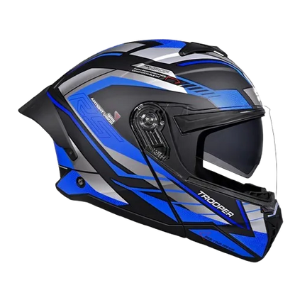 Studds Trooper D4 Race Matt Black Gray N1 Full Face Helmet