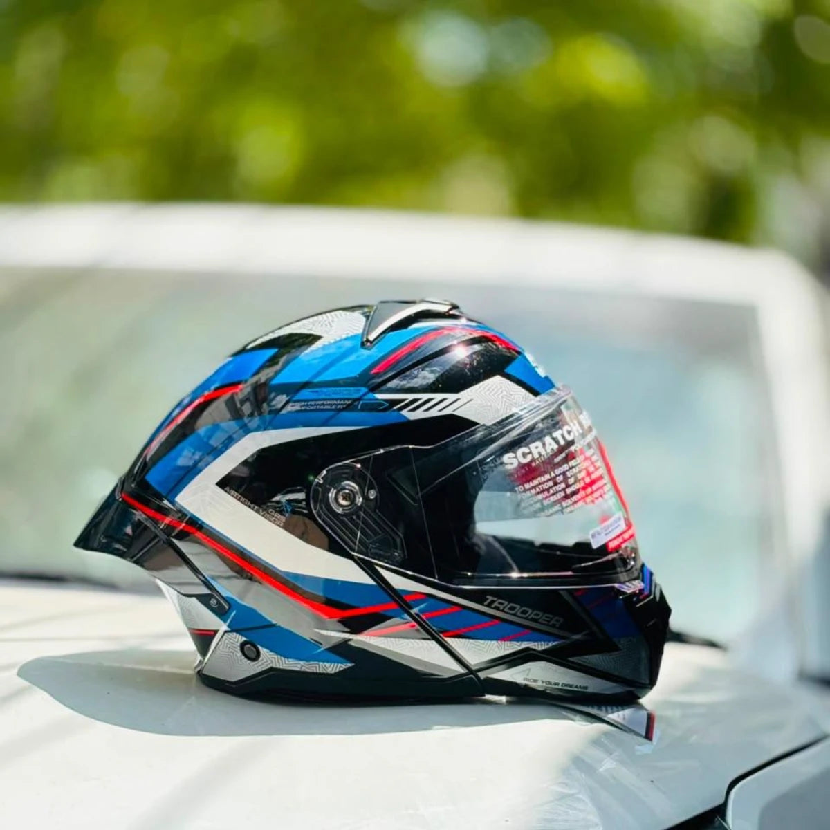 Studds Trooper Race D4 Black Red N1 Flip Up Helmet