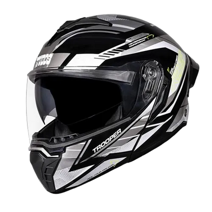 Studds Trooper Race D4 Black Yellow N4 Flip Up Helmet
