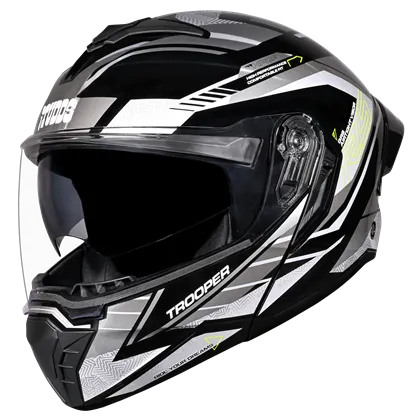 Studds Trooper Race D4 Black Yellow N4 Flip Up Helmet