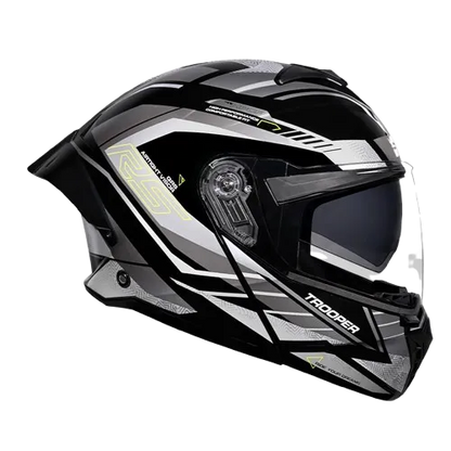Studds Trooper Race D4 Black Yellow N4 Flip Up Helmet