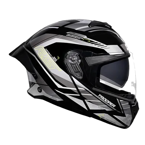 Studds Trooper Race D4 Black Yellow N4 Flip Up Helmet